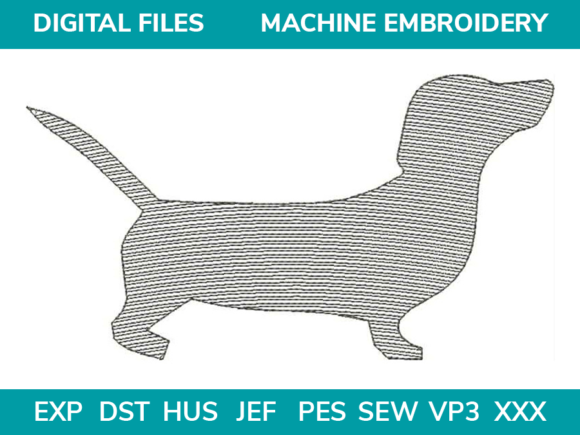 Dog Dachshund Sketch Fill Embroidery Review