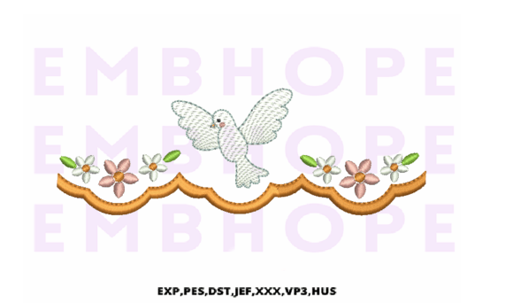 Pigeon Border: A Cute Accent for Your Embroidery Shop